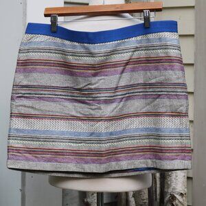 GAP Multicolor Southwestern Stripe Stretch Waistband Exposed Zipper Cotton Skirt